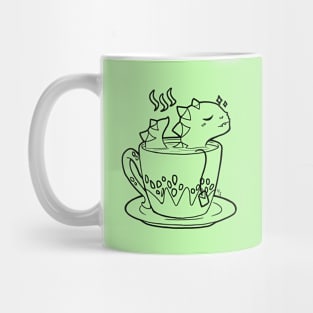 Tea Rex Black Outline Mug